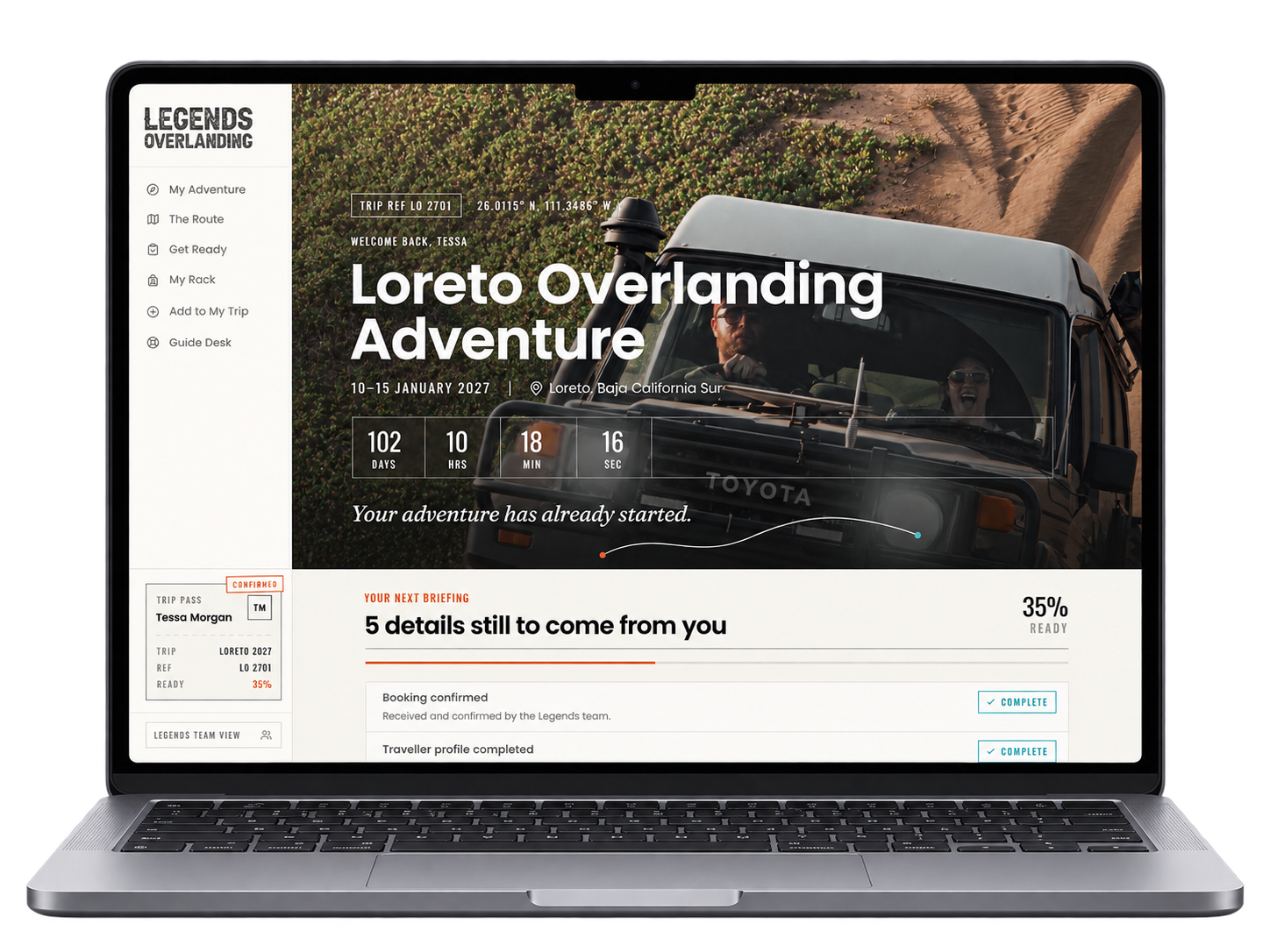 Legends Overlanding project