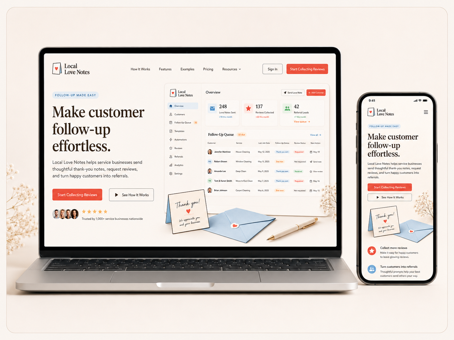 Local Love Notes review product shown on laptop and mobile